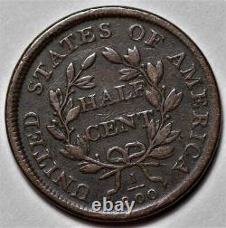 1808 Draped Bust Half Cent Near 180° Die Rotation US 1/2c Copper Penny L38