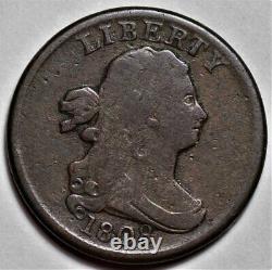 1808 Draped Bust Half Cent Rotated Die US 1/2c Penny Copper Coin L36