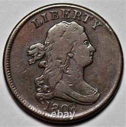 1808 Draped Bust Half Cent US 1/2c Copper Penny Coin L35