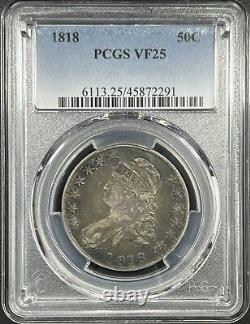 1818 PCGS VF25 Capped Bust Half Dollar Nice Circulated Better Date