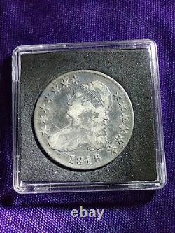 1818 U. S Silver Bust Half Dollar F+ good details US coin ungraded