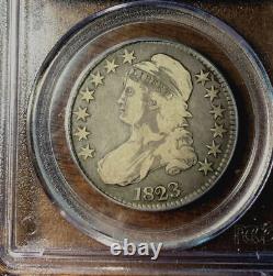 1823 Bust Half Pcgs F12. Fine Patina Natural Surfaces Zero Scratches