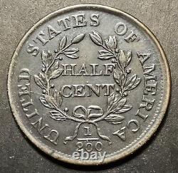AU-UNC 1804 Draped Bust Half Cent C-13 PL4 No Stems colonial collector coin i870