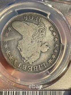 EXTREMELY rare 1806 O-112 6 over inverted 6 Bust Half 50c VG details NGC