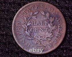 Nicely Detailed 1805 Draped Bust Half Cent Stemless Medium 5 #HC042