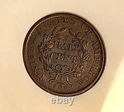 RARE 1807 DRAPED BUST HALF CENT 1/2c ANACS VF-20 AMAZING EYE APPEAL & DETAILS