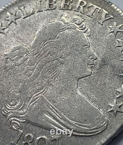 Very Rare 1807 Draped Bust Silver Half Dollar Higher Grade. #1629